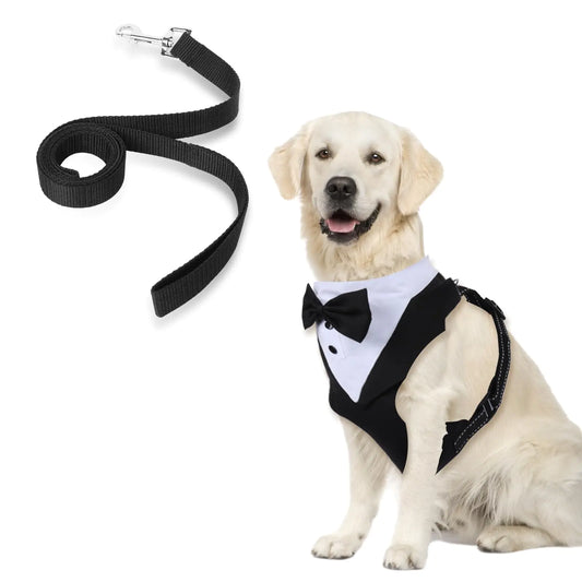 Dog Tuxedo Harness Suit with Bowtie